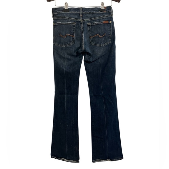 7 For All Mankind Denim - 7 For All Mankind Low Rise Dark Blue Flare Bootcut Jeans size 27